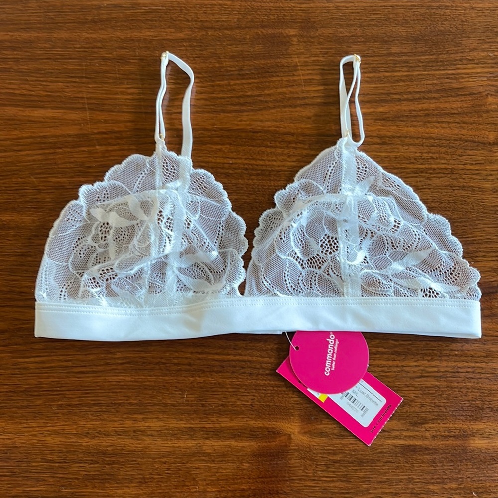 Commando white lace bralette NWT M/L